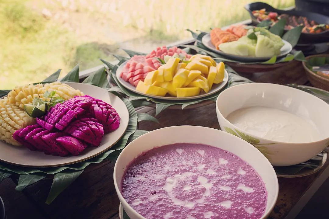 Delicious organic meals for yoga students at Tattvaa Yogashala, Bali